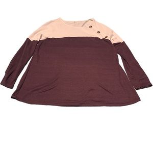 Woman’s XL Deep Purple/White Long Sleeve